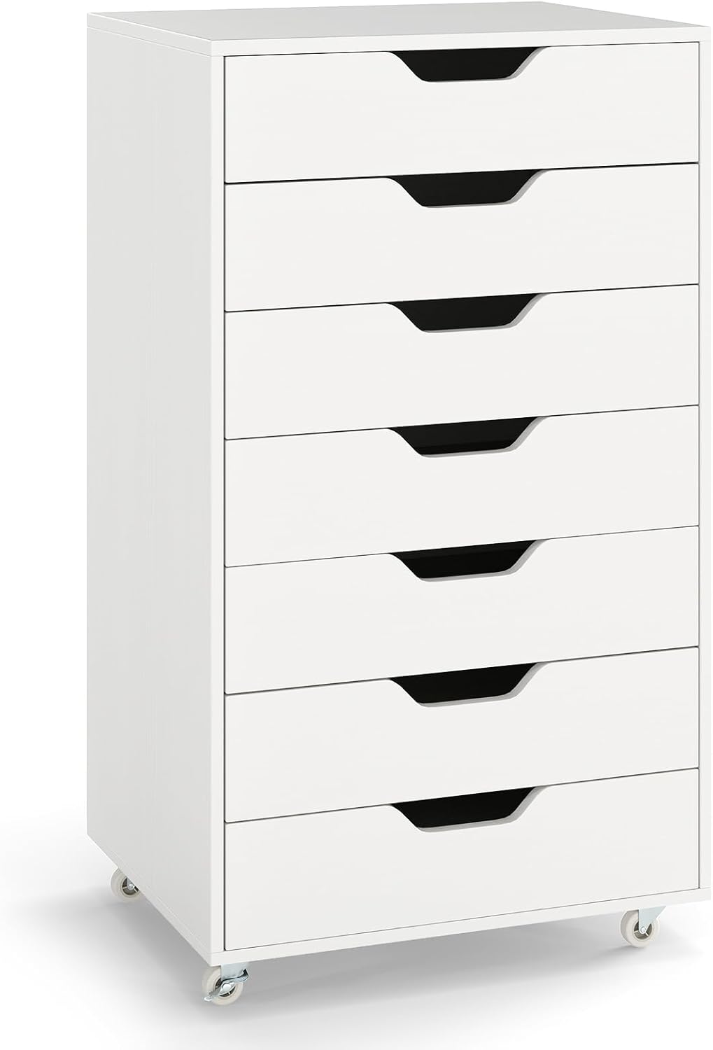LOKO 5-Drawer Storage Cabinet, Versatile Drawer of Chest with Lockable Wheels, Mobile Office Lateral File Cabinet, for Home Office, Study (Black, 16" D x 19.5" W x 25.5" H)