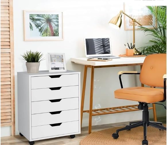 Moado 5-Drawer Wood Storage,Mobile File Cabinet with Wheels,White, We Value Your Feedback.If You Love Our or Have Any Issues, Please Consider Leaving a Review. It Helps us Improve.