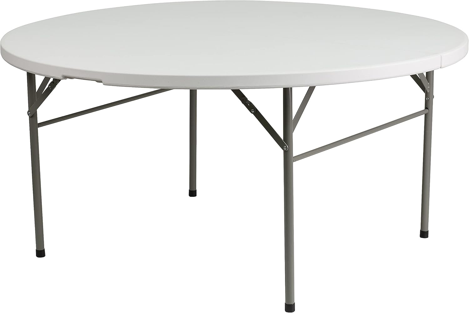 Flash Furniture Freeman 4' Round Plastic Folding Table with Carrying Handle, Plastic Foldable Table for Indoor/Outdoor Events, White