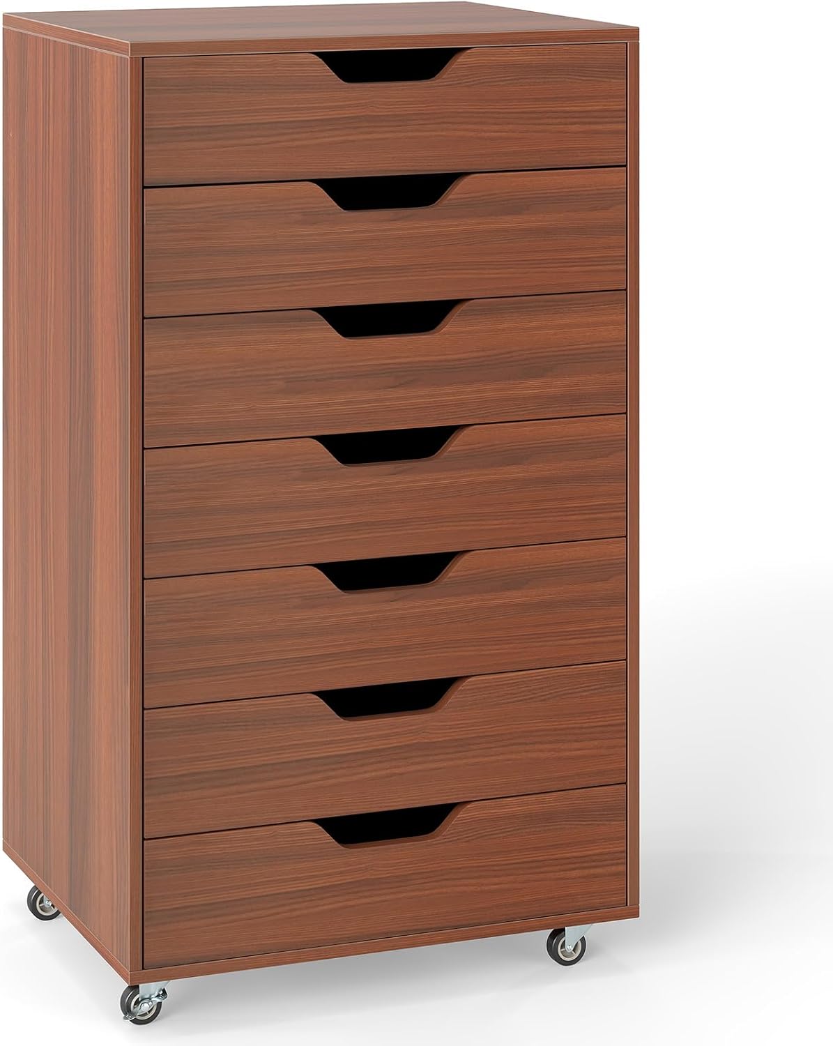LOKO 5-Drawer Storage Cabinet, Versatile Drawer of Chest with Lockable Wheels, Mobile Office Lateral File Cabinet, for Home Office, Study (Black, 16" D x 19.5" W x 25.5" H)