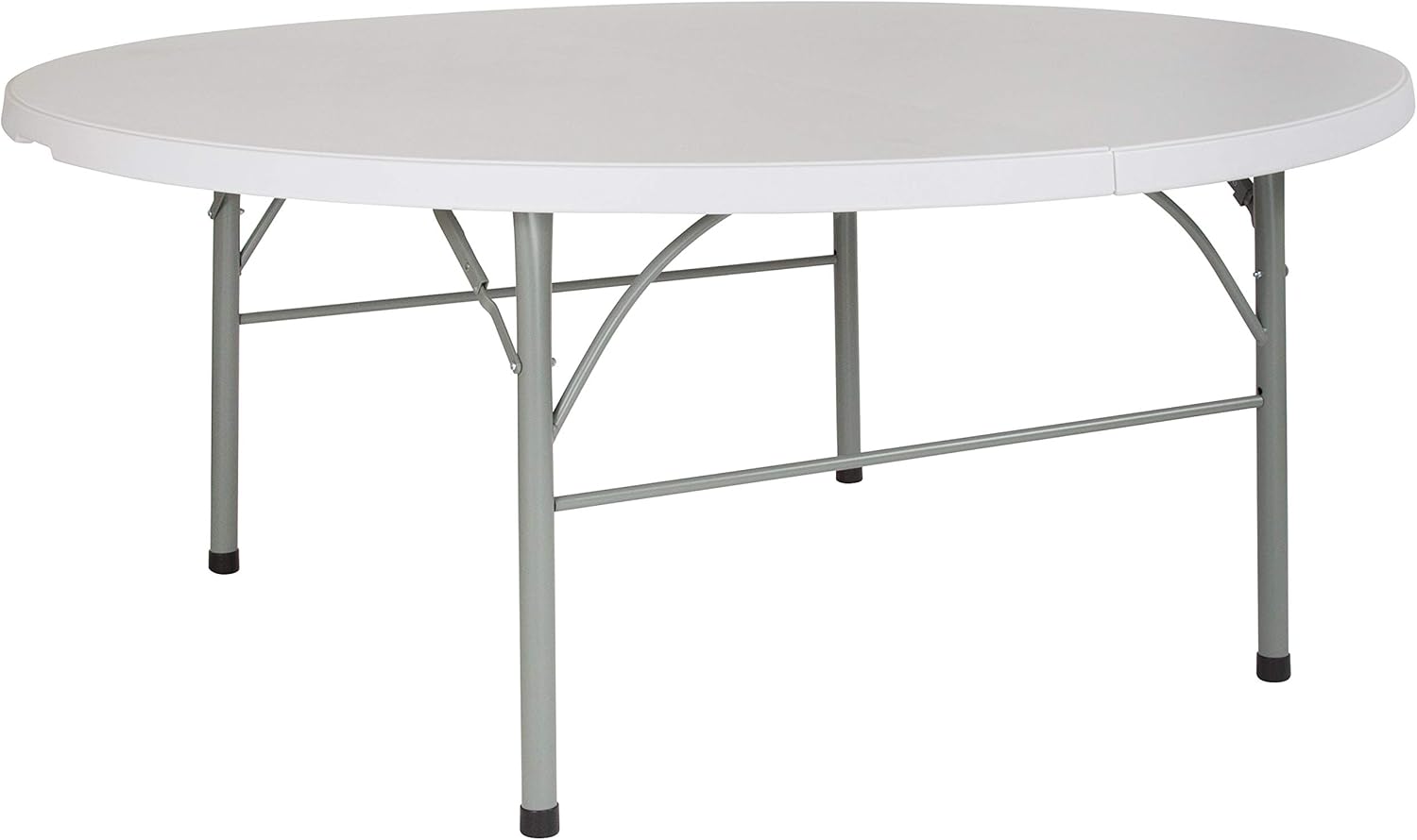 Flash Furniture Freeman 4' Round Plastic Folding Table with Carrying Handle, Plastic Foldable Table for Indoor/Outdoor Events, White