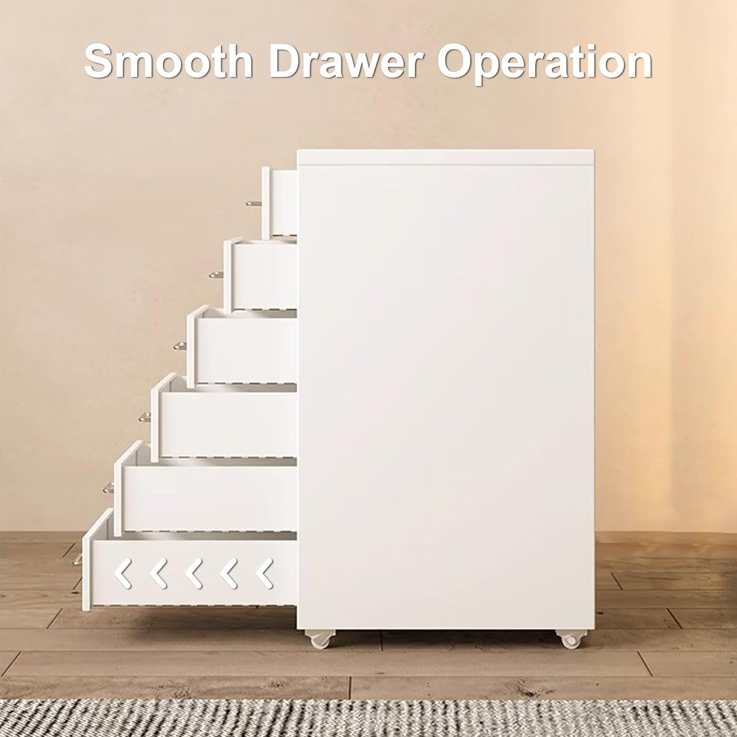 5 Drawer Metal File Cabinet, Under Desk Storage Organization with Wheels, Mobile Room Organization Furniture, Printer Stand for Home Office, Green