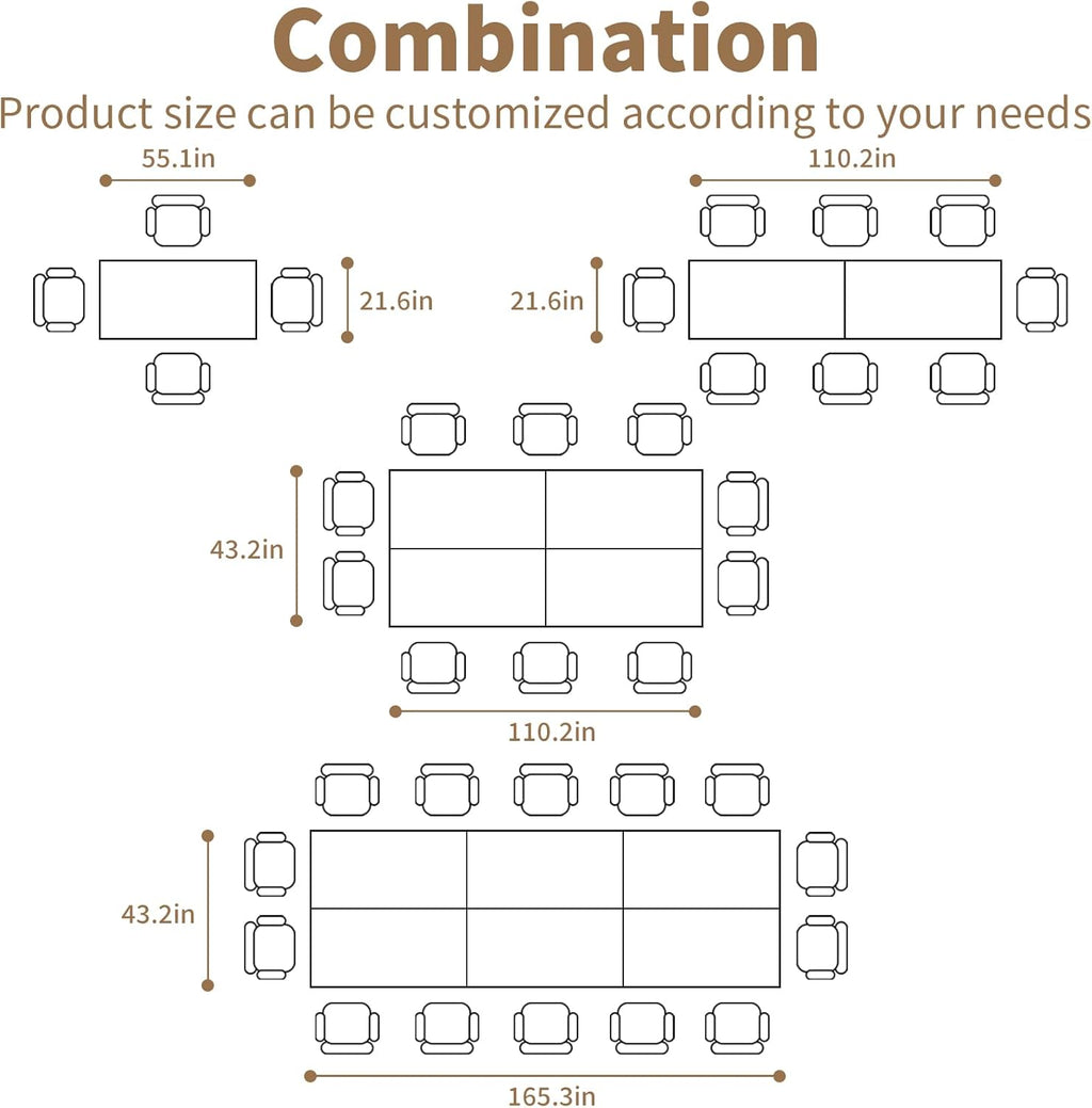 Conference Table, Modern Folding Meeting Tables with Flip Top, Mobile Podcast Table with Four Locking Wheels, Large Training Table for Meeting Room, Office, Classroom (4, A, 55.1in)